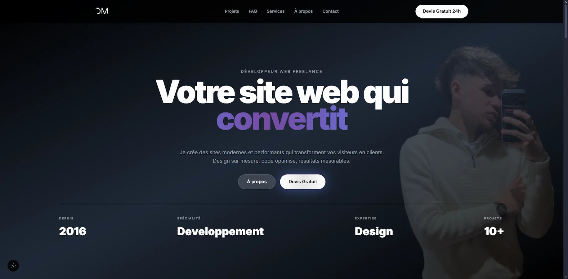 Portfolio développeur web freelance Quimper Pays Bigouden - Site vitrine moderne